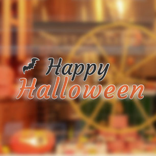 Happy Halloween with a Bat Window Cling