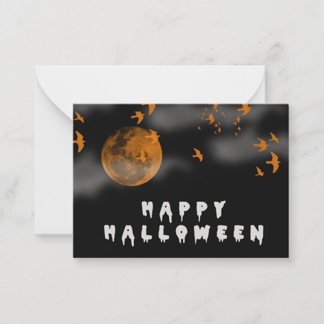 Happy Halloween with full moon Card (Front)