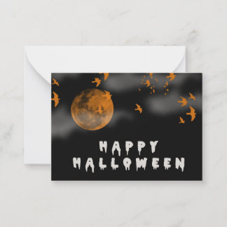 Happy Halloween with full moon Card