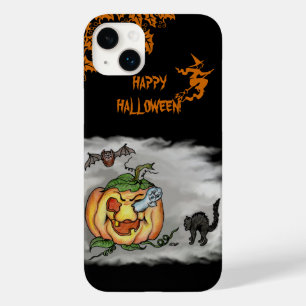 Happy Halloween with Ghost Cat Bat Pumpkin Case-Mate iPhone 14 Plus Case