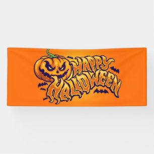 Happy Halloween with Jack O Lantern House Flag Banner
