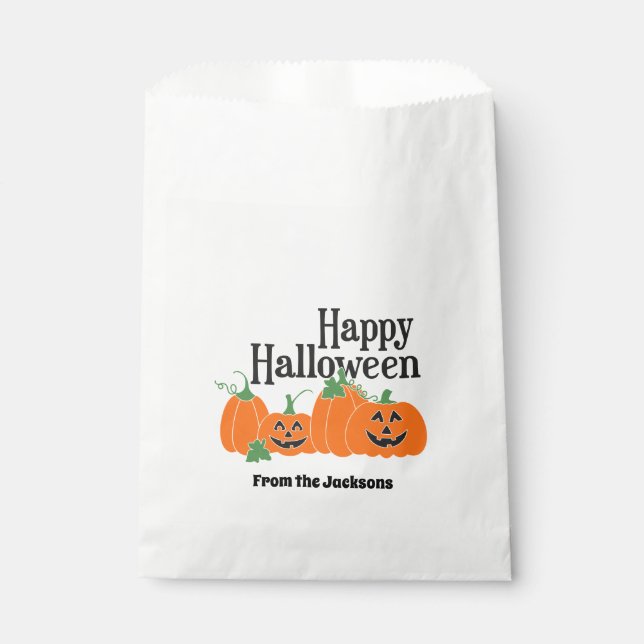 Happy Halloween with Jack O Lanterns  Goodie Bags (Front)