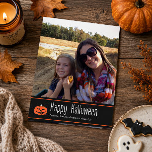 Happy Halloween with Pumpkin Photo Card