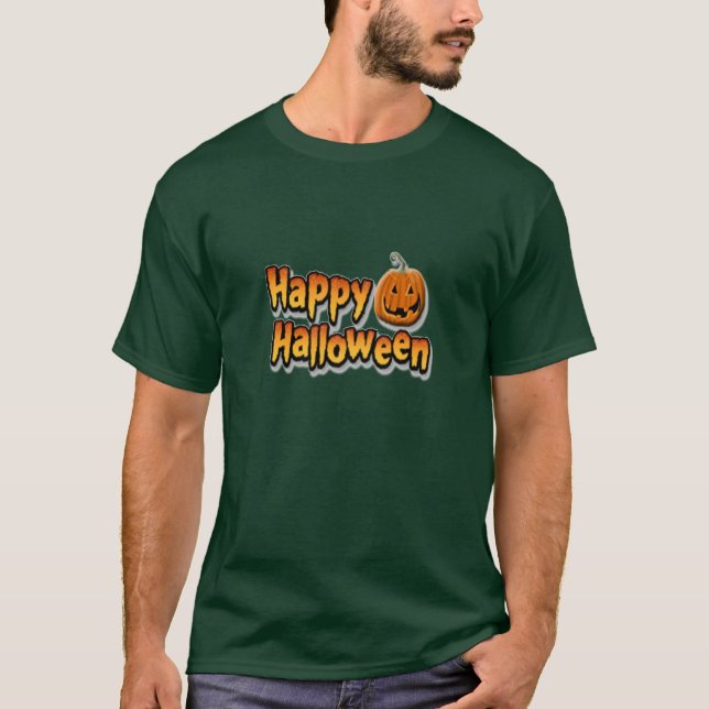 Happy Halloween with Pumpkin T-Shirt (Front)