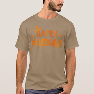 Happy halloween with scary pumpkin face and witch T-Shirt