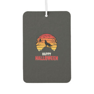 Happy Halloween Wolf Sunset Vector Car Air Freshener