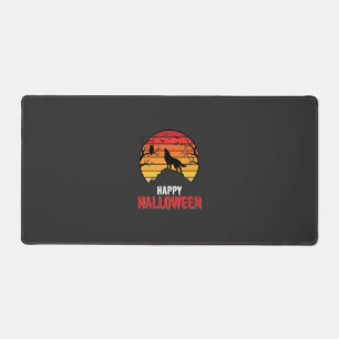Happy Halloween Wolf Sunset Vector Desk Mat