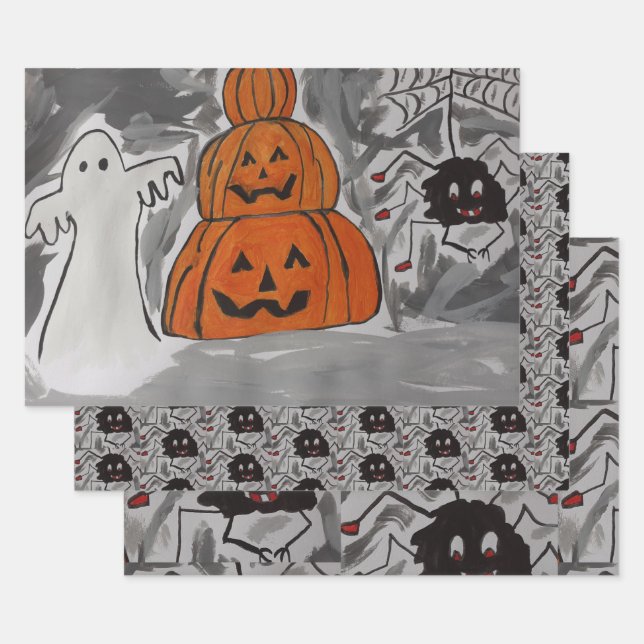 Happy Halloween Wrapping Paper Sheet (Set)