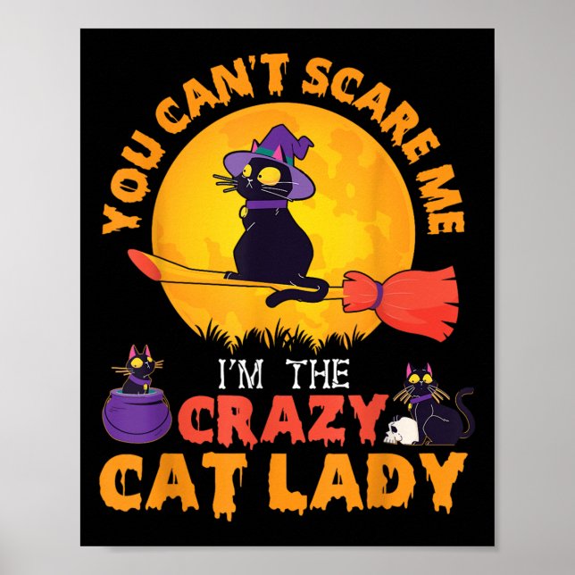 Happy Halloween You Can't E Me I'm The Crazy Cat L Poster (Front)