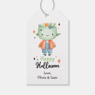 Happy Halloween Zombie Boy Custom Gift Tags