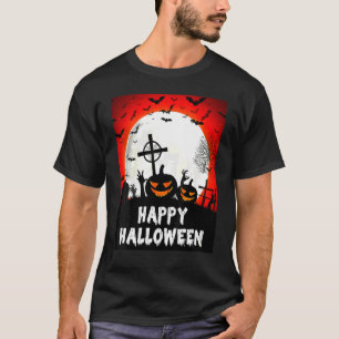Happy Halloween Zombie Graveyard With Scary Pumpki T-Shirt