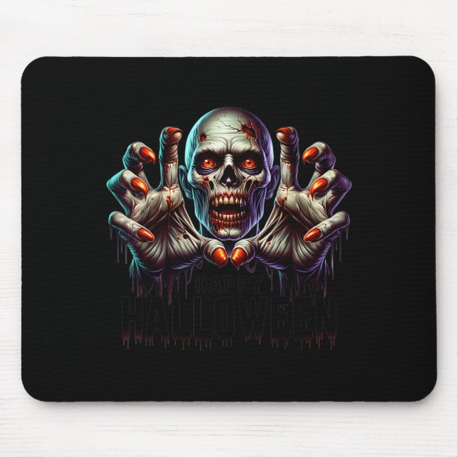 Happy Halloween Zombie Hands Funny Halloween Costu Mouse Mat (Front)