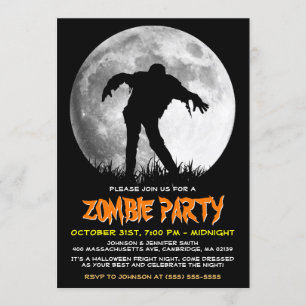 Happy Halloween Zombie Rises Apocalypse Party Invitation