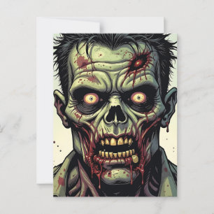 Happy Halloween   Zombie Themed Postcard