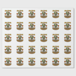 Happy Halloween Zombies Ate Brain Zombie Head Pump Wrapping Paper