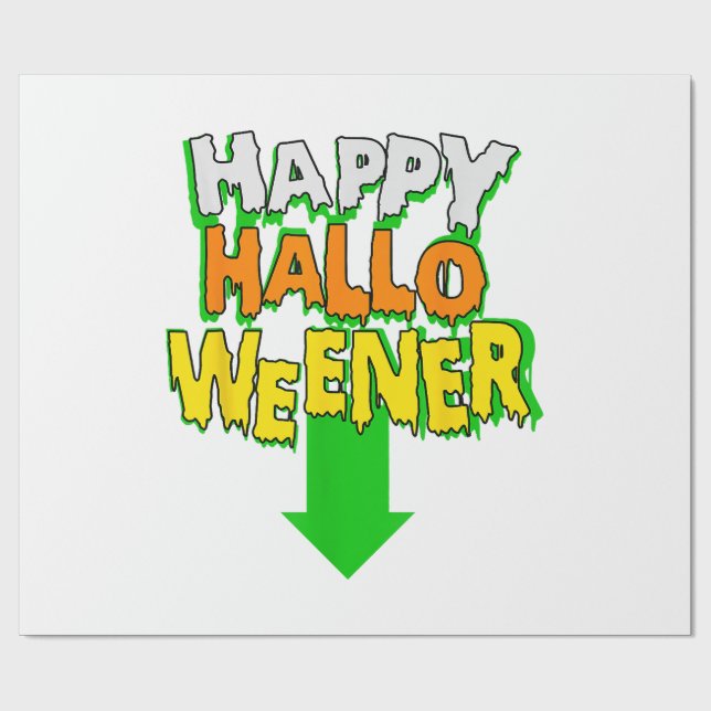 Happy Halloweener  Funny Halloween Wrapping Paper (Flat)
