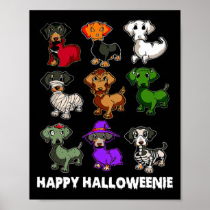 Happy Halloweenie Dachshund Dachshund Halloween Gi Poster