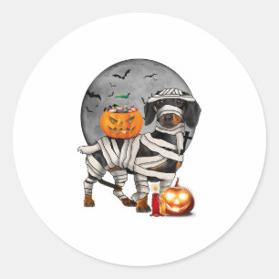 Happy Halloweenie Dachshund Mummy Dog Classic Round Sticker