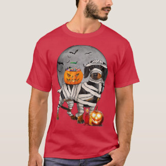 Happy Halloweenie Dachshund Mummy Doie Dog Hallowe T-Shirt