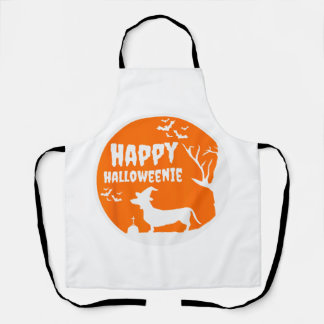 Happy Halloweenie Dachshund Wiener Dog Halloween  Apron