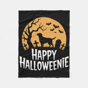 Happy Halloweenie Dog Lovers Spooky Vibes Hallowee Fleece Blanket