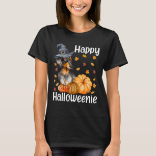 Happy Halloweenie Halloween Dachshund Witch Wiener T-Shirt
