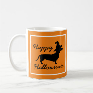 Happy Halloweenie Halloween Witch Hat Dachshund Coffee Mug