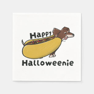 Happy Halloweenie Hotdog Dachshund Napkin