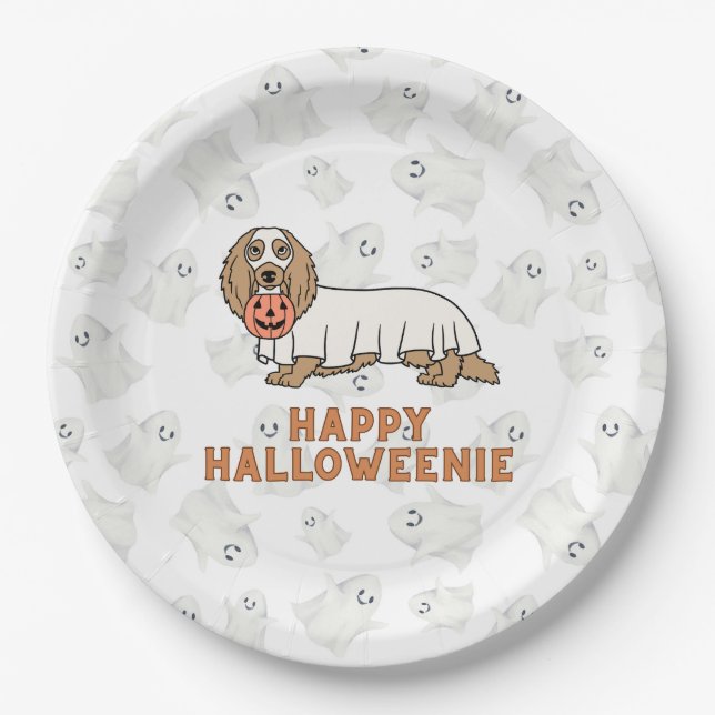 Happy Halloweenie Paper Plate (Front)
