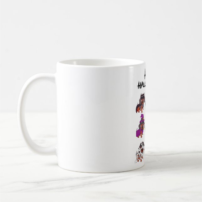 Happy Halloweenie Tee Halloween Dachshund Dog Idea Coffee Mug (Left)