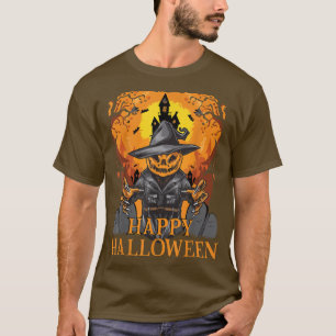 Happy HalloweenStraw Man Horror Halloween Night  T-Shirt