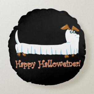 Happy Halloweiner Dachshund Round Cushion