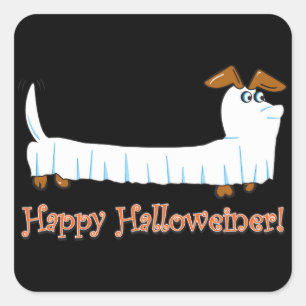 Happy Halloweiner Dachshund Square Sticker