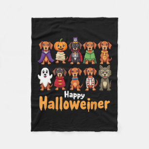 Happy Halloweiner Funny Halloween Dog Lovers Dog O Fleece Blanket