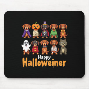Happy Halloweiner Funny Halloween Dog Lovers Dog O Mouse Mat