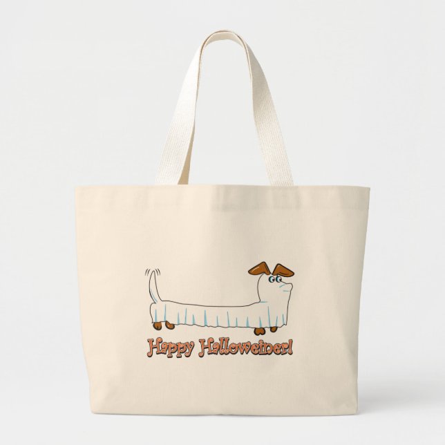 Happy Halloweiner Large Tote Bag (Front)