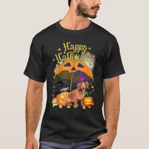 Happy Hallowiener Dachshund Witch Pumpkin Umbrella T-Shirt