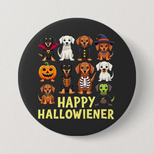 Happy Hallowiener Spooky Halloween Dog Weiner 7.5 Cm Round Badge