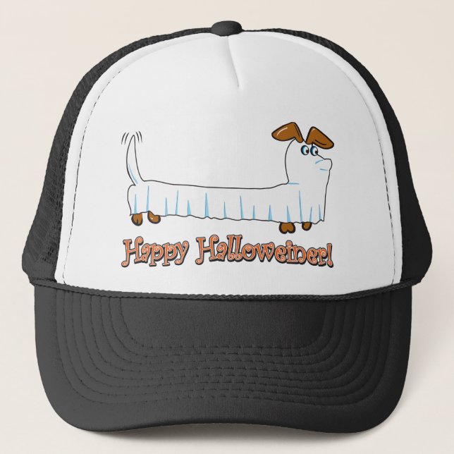 Happy Hallowiener Trucker Hat (Front)