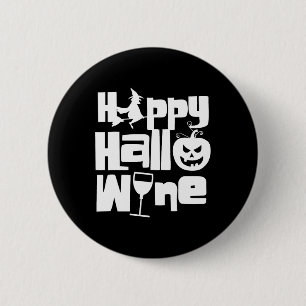 Happy Hallowine Funny Halloween Night Witch Pumpki 6 Cm Round Badge