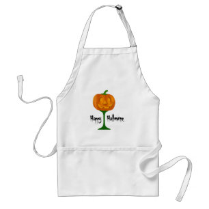 Happy Hallowine Pumpkin Wine Glass Halloween Standard Apron