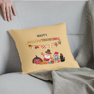 Happy hallowthanksmas! Seasonal Mustard Cushion