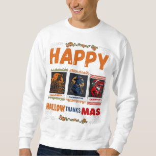 Happy HallowThanksMas T-rex Sweatshirt