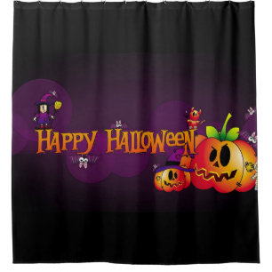 Happy Haloween Spooky Friends Shower Curtain