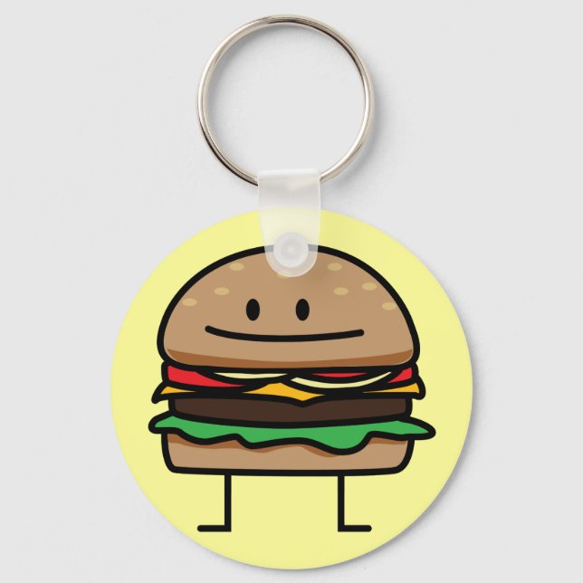 Happy Hamburger Key Ring (Front)