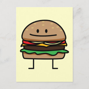 Happy Hamburger Postcard