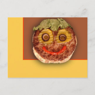 Happy Hamburger Postcard