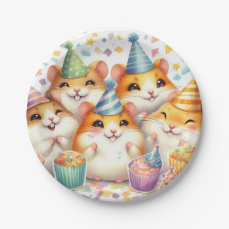 Happy Hamster 7" Paper Plate | Birthday Party