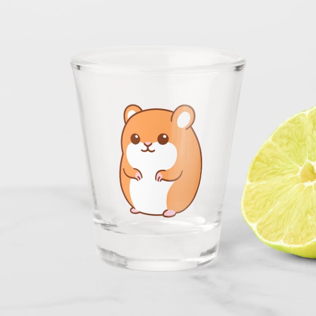 Happy Hamster Shot Glass (Front)