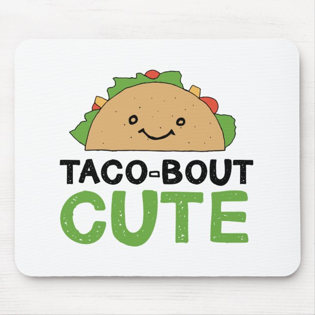 Happy Hand Drawn Taco-bout Cute Taco Art Design  Mouse Mat (Front)